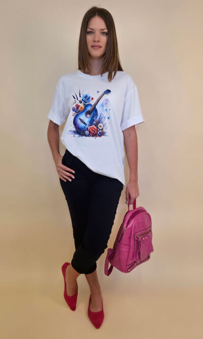 T-shirt 24 Bumble Bee - cotton UN - Guitar Blue