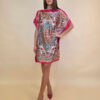Kaftan 40 Marrero - kaftan silk/viscose Floral Arabesca - fuxia