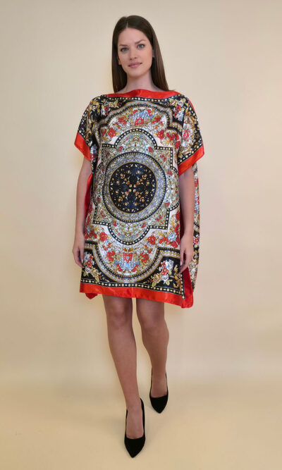 Kaftan 40 Marrero - kaftan silk/viscose Floral Arabesca - orange