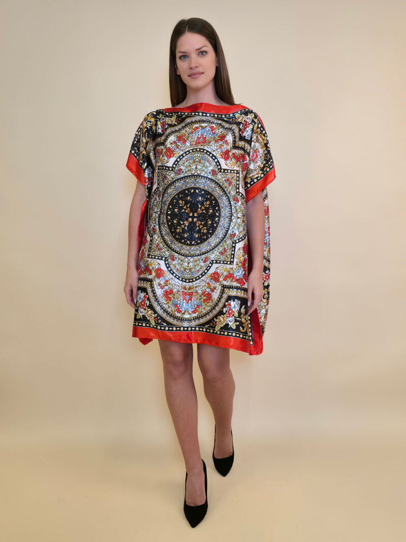 Kaftan 40 Marrero - kaftan silk/viscose Floral Arabesca - orange
