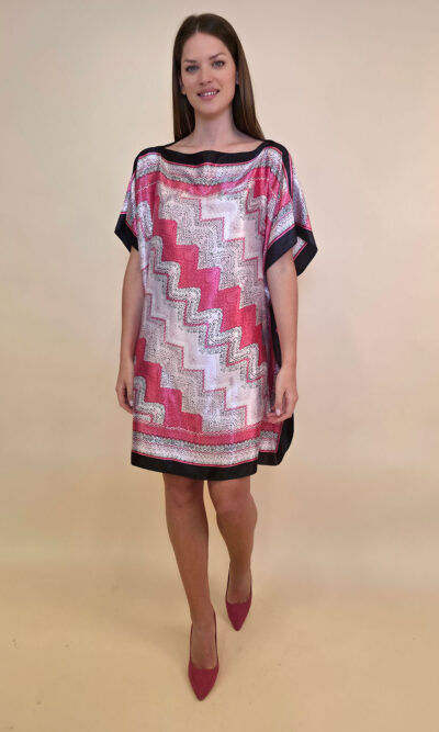 Kaftan 40 Marrero - kaftan silk/viscose Zig Zag - fuxia