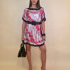 Kaftan 40 Marrero - kaftan silk/viscose Zig Zag - fuxia
