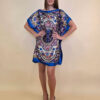Kaftan 40 Marrero - kaftan silk/viscose Floral Arabesca - royal