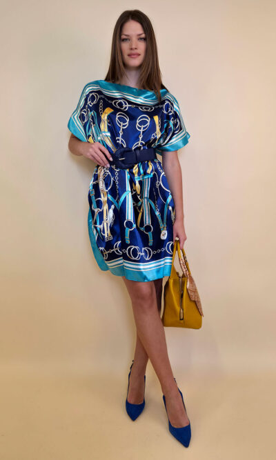 Kaftan 40 Marrero - kaftan silk/viscose Belts/Chains - navy/aqua