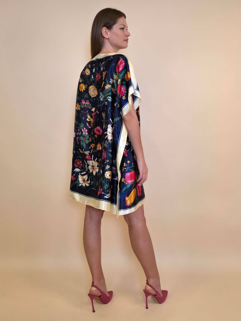 Kaftan 40 Marrero - kaftan silk/viscose Butterflies - navy