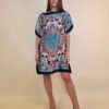 Kaftan 40 Marrero - kaftan silk/viscose Floral Arabesca - navy