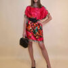 Kaftan 40 Marrero - kaftan silk/viscose Roses/Animal - red