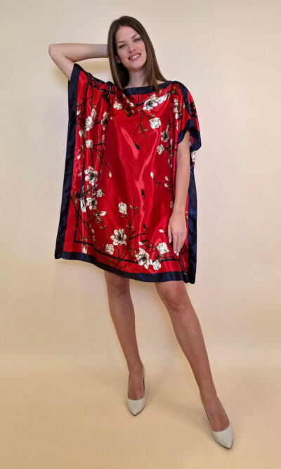 Kaftan 40 Marrero - kaftan silk/viscose Magnolias - red
