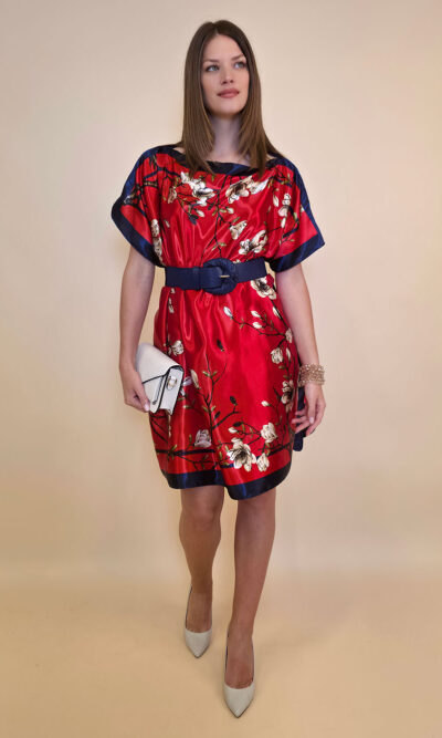 Kaftan 40 Marrero - kaftan silk/viscose Magnolias - red