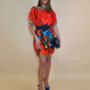 Kaftan 40 Marrero - kaftan silk/viscose Roses/Animal - red