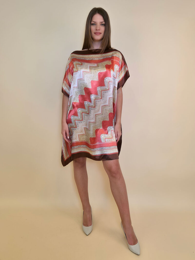 Kaftan 40 Marrero - kaftan silk/viscose Zig Zag - Watermelon