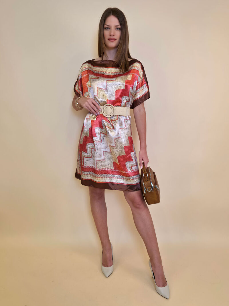 Kaftan 40 Marrero - kaftan silk/viscose Zig Zag - Watermelon