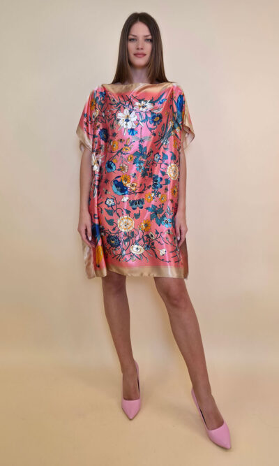 Kaftan 40 Marrero - kaftan silk/viscose Butterflies - pink