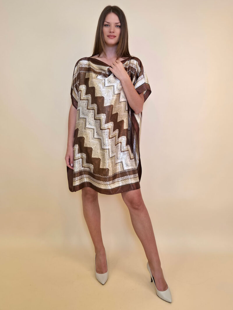 Kaftan 40 Marrero - kaftan silk/viscose Zig Zag - brown