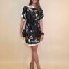 Kaftan 40 Marrero - kaftan silk/viscose Magnolias - black