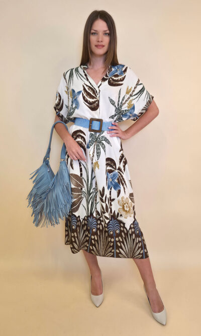 Haljina 56 Tallulah - viscose Palms - brown