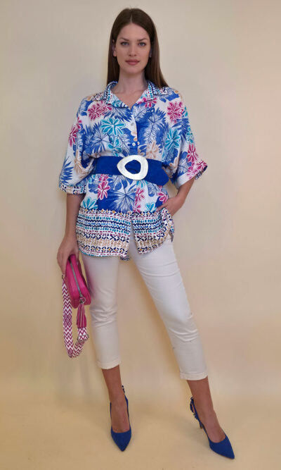 Košulja 40 Natchez - vis multicolor print - royal