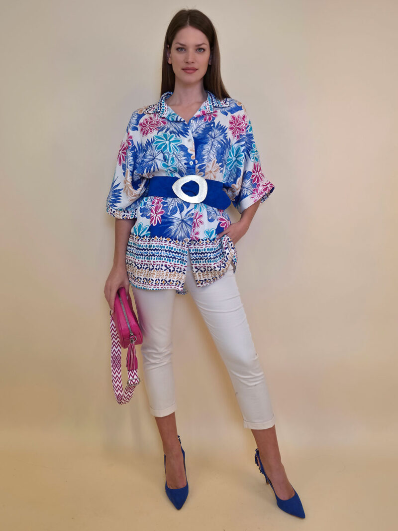 Košulja 40 Natchez - vis multicolor print - royal