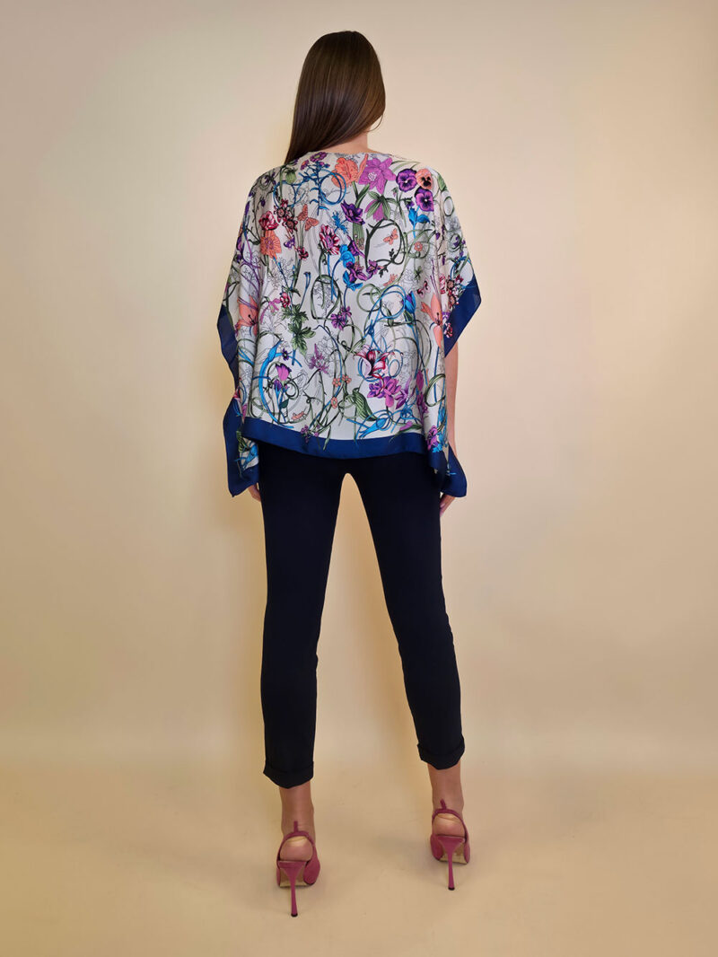 Tunika 32 Los Alamos - kaftan silk/viscose Multiflowers - navy