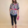Tunika 32 Los Alamos - kaftan silk/viscose Multiflowers - navy