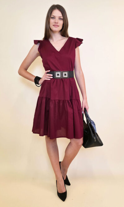 Haljina 40 Florida - cotton poplin UN - burgundy