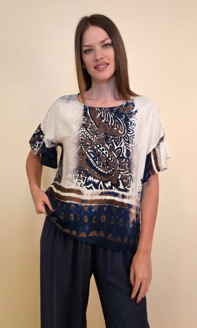 Tunika 32 Minden - viscose print - navy