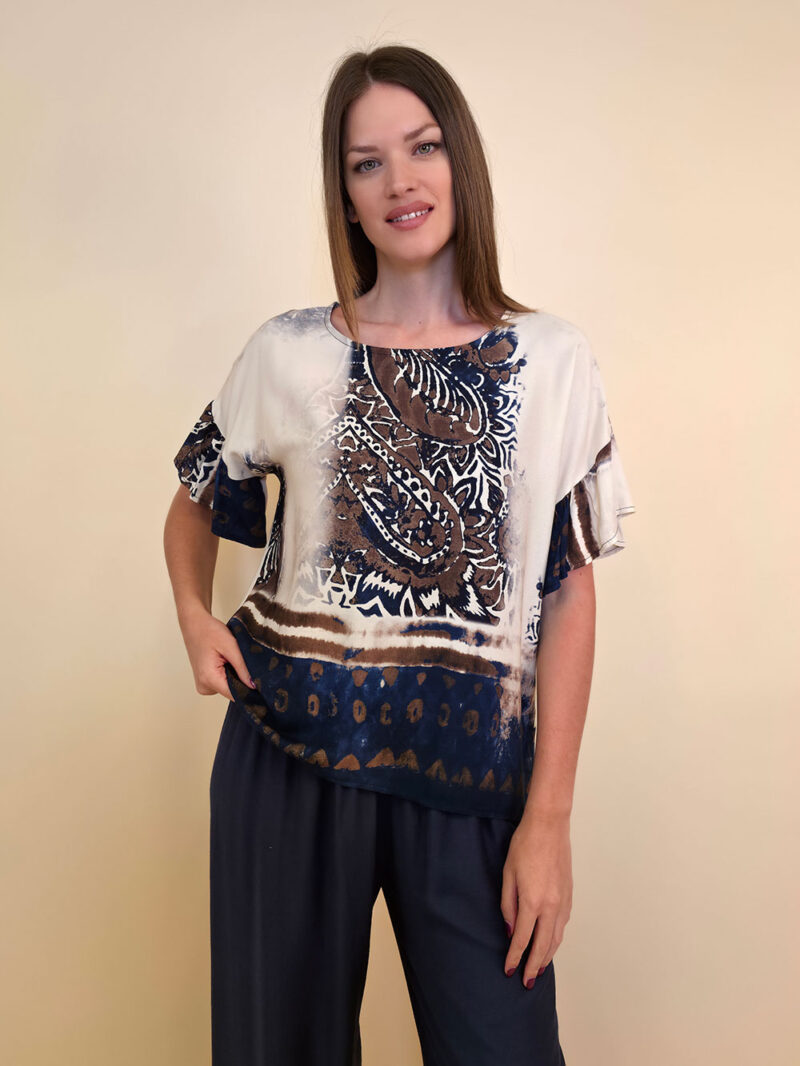 Tunika 32 Minden - viscose print - navy