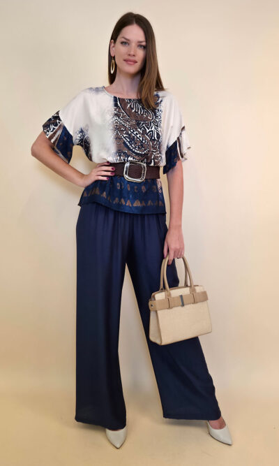 Tunika 32 Minden - viscose print - navy