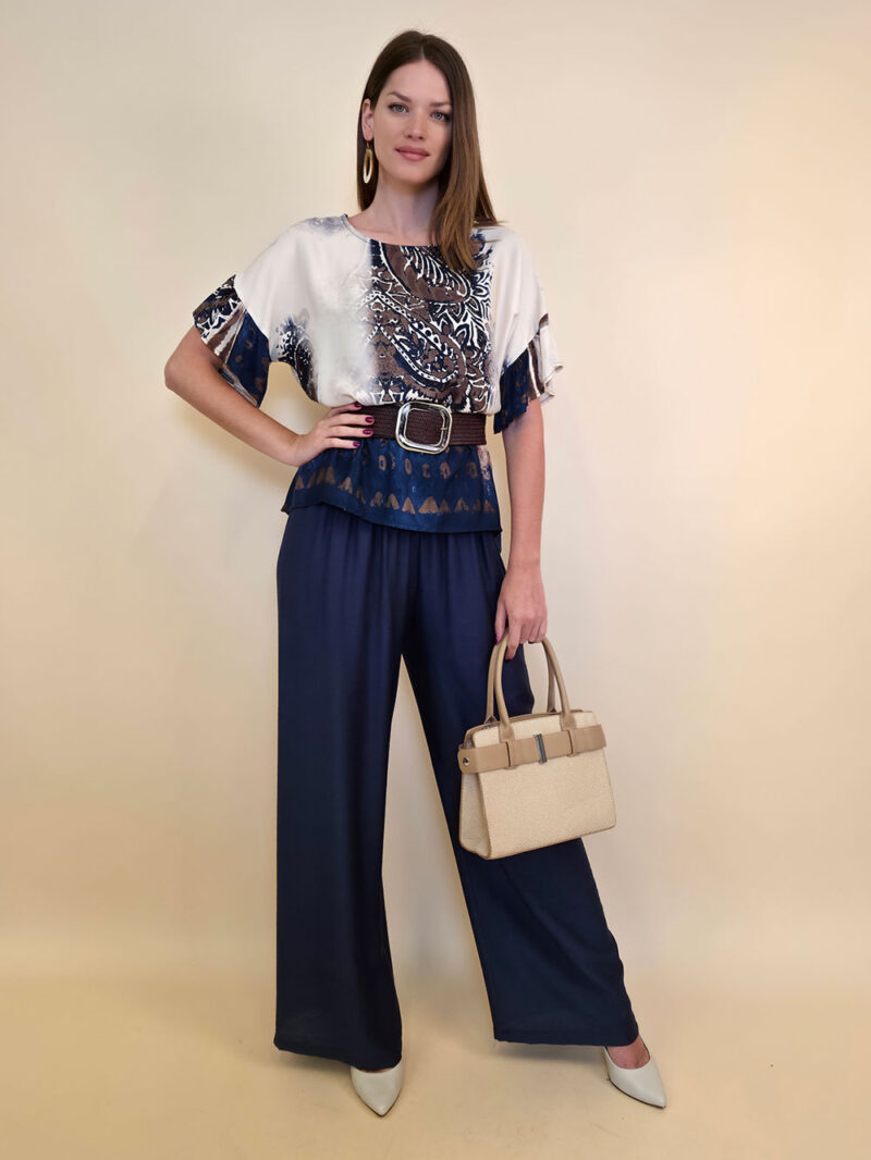 Tunika 32 Minden - viscose print - navy