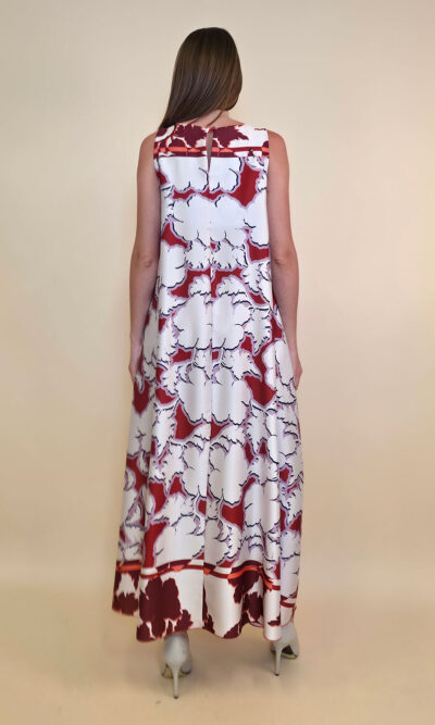 Haljina 60 Cecilia - saten print - india red