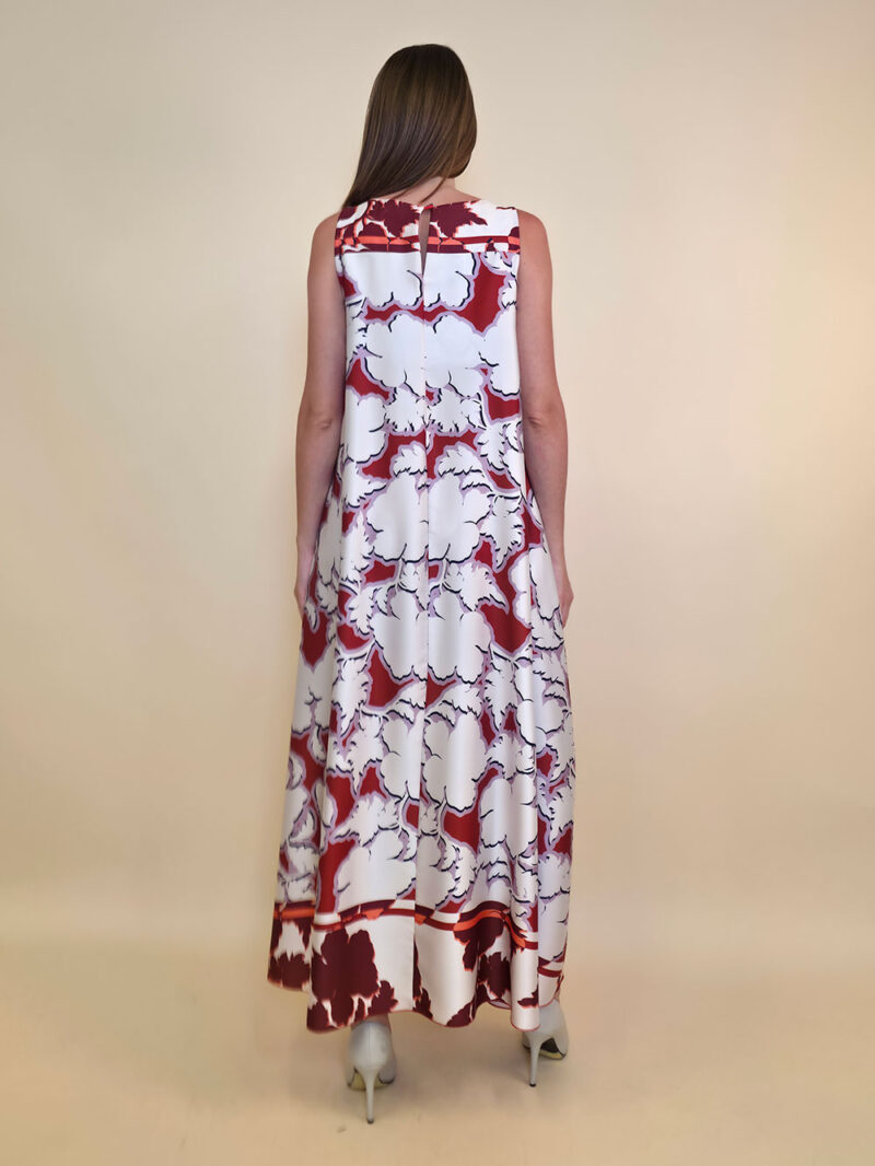 Haljina 60 Cecilia - saten print - india red