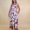 Haljina 60 Cecilia - saten print - india red