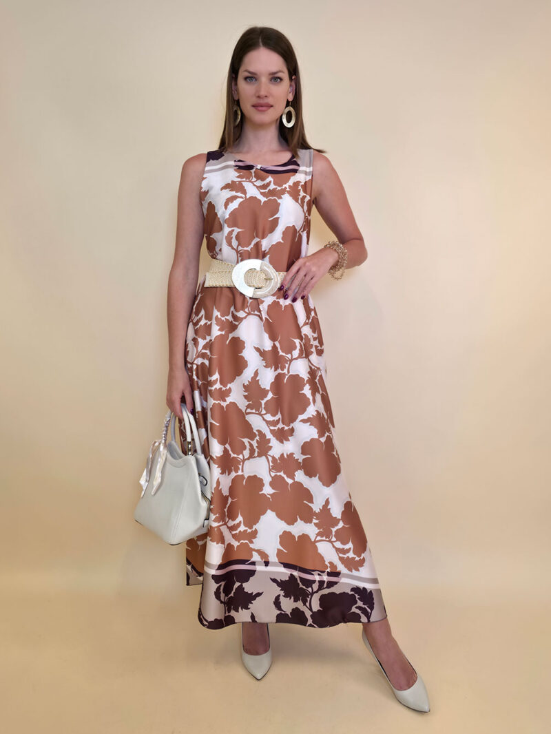 Haljina 60 Cecilia - saten print - gold