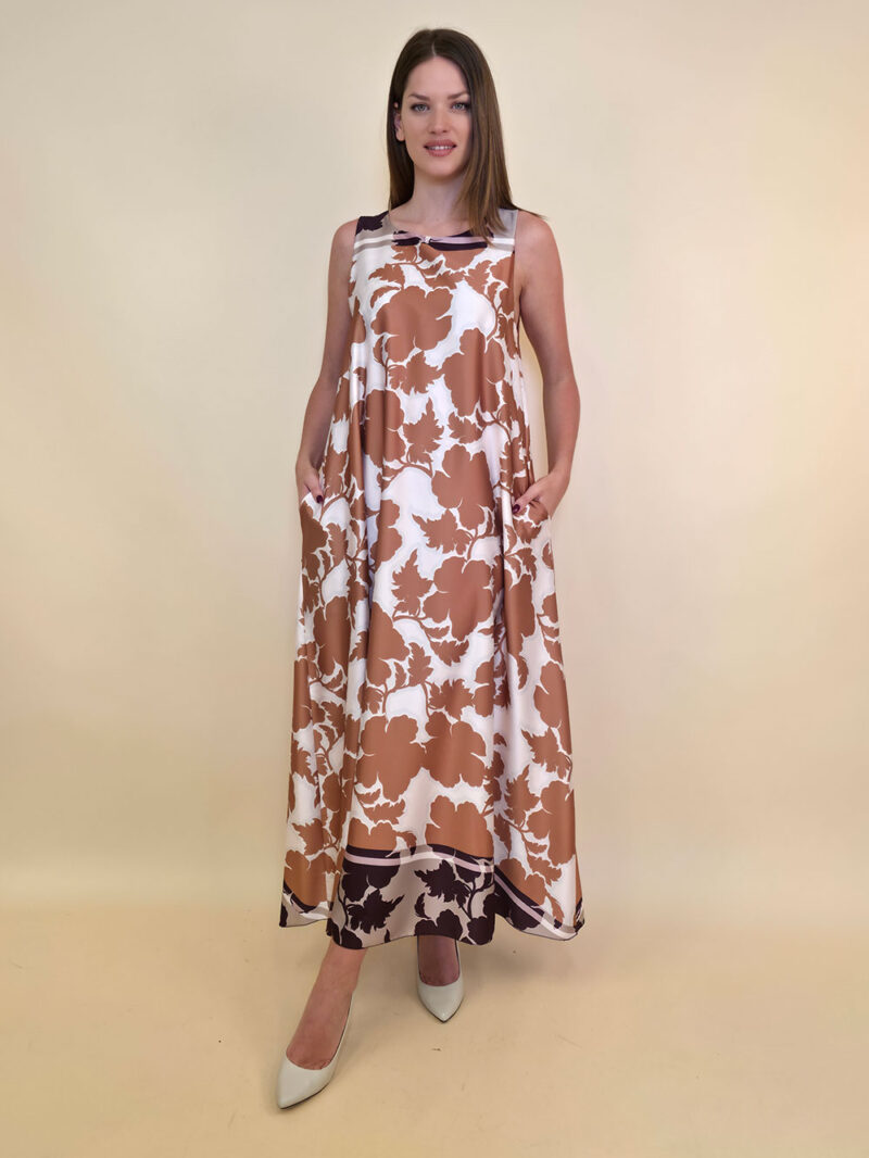 Haljina 60 Cecilia - saten print - gold