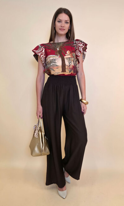 Hlače 30 Elton - viscose UN - brown