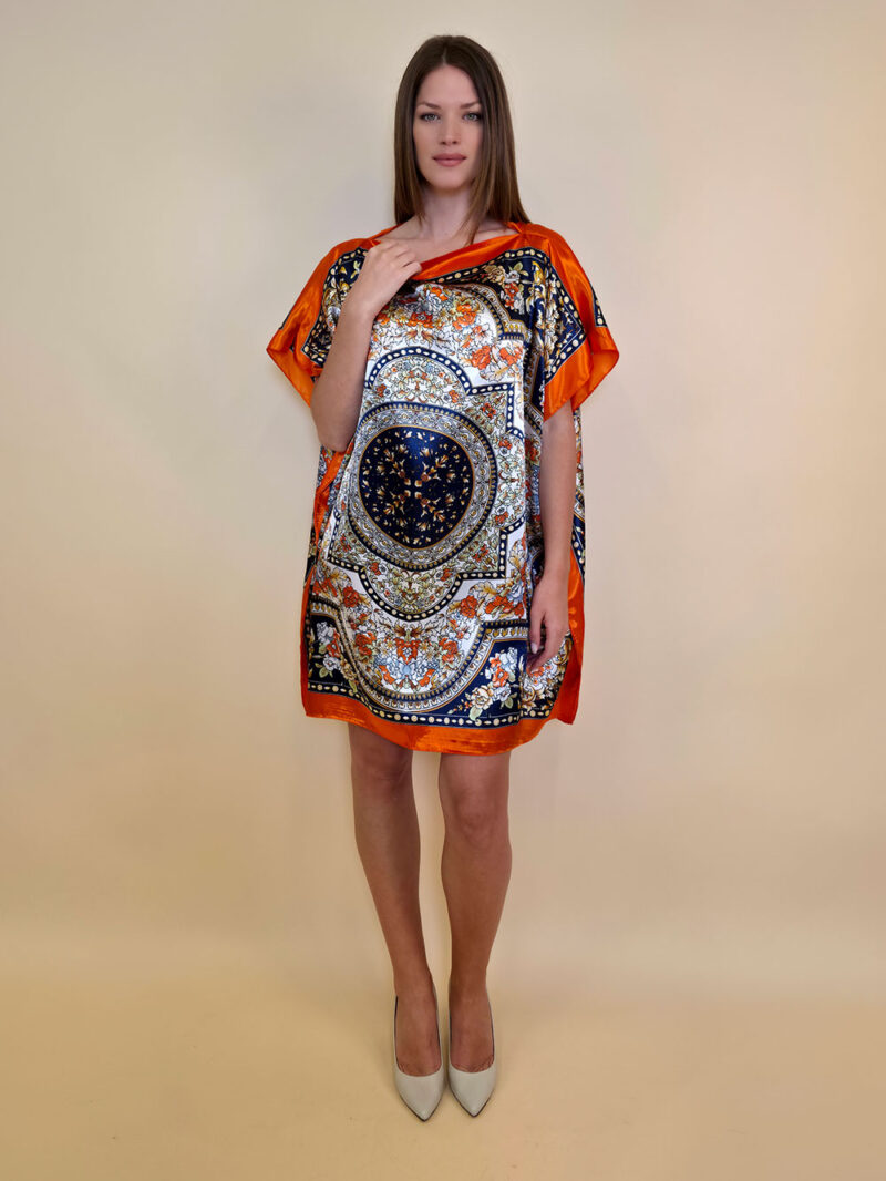 Kaftan 40 Marrero - kaftan silk/viscose Floral Arabesca - orange