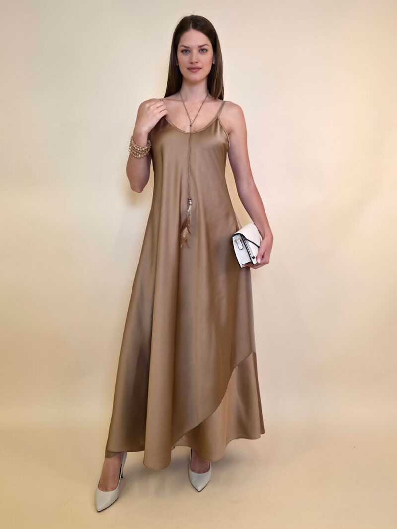 Haljina+ogrlica /pojas 30 Marrakesh - saten UN - bronze