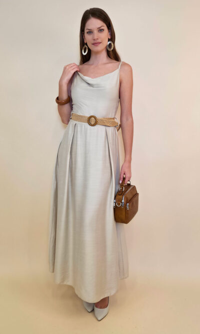 Haljina+remen 46 Jeanerette - viscose UN - beige