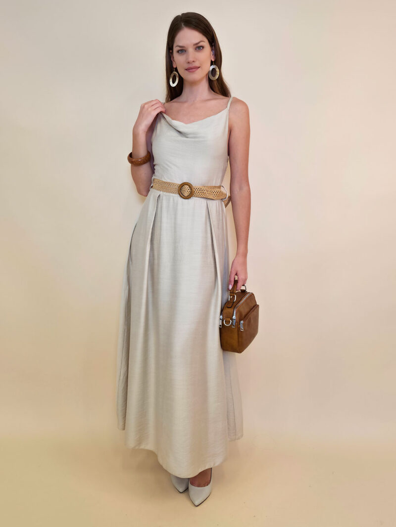 Haljina+remen 46 Jeanerette - viscose UN - beige