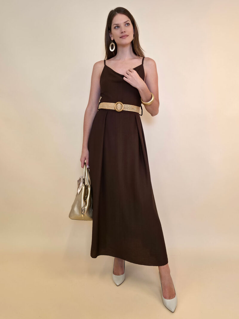 Haljina+remen 46 Jeanerette - viscose UN - brown