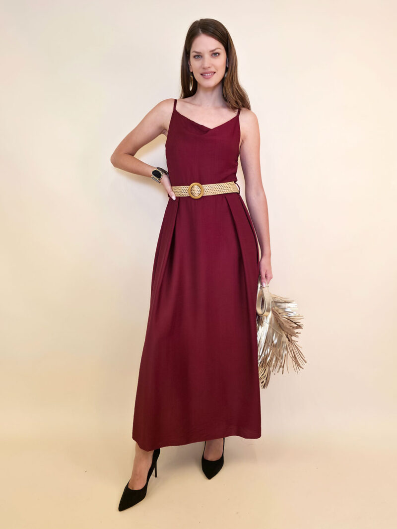 Haljina+remen 46 Jeanerette - viscose UN - burgundy