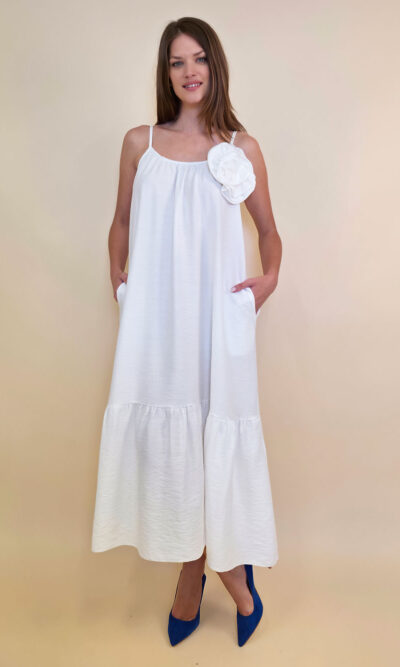 Haljina+broš ruža 48 Amory - viscose UN - white