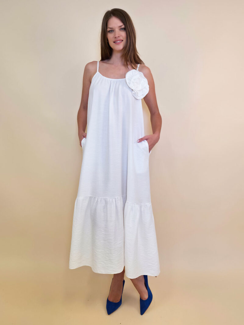 Haljina+broš ruža 48 Amory - viscose UN - white