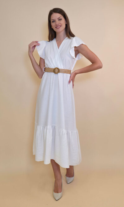 Haljina+remen 46 Aberdeen - viscose UN - white