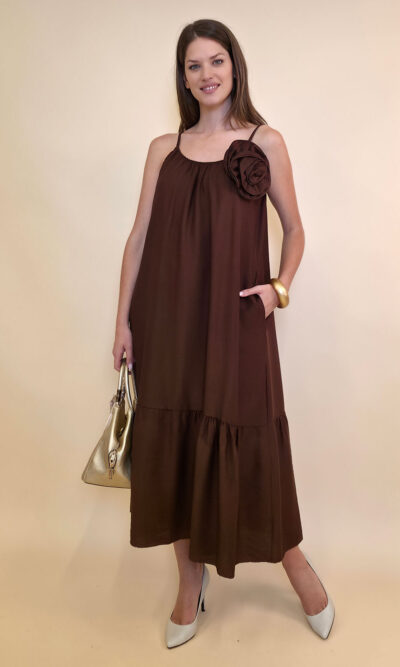 Haljina+broš ruža 48 Amory - viscose UN - brown