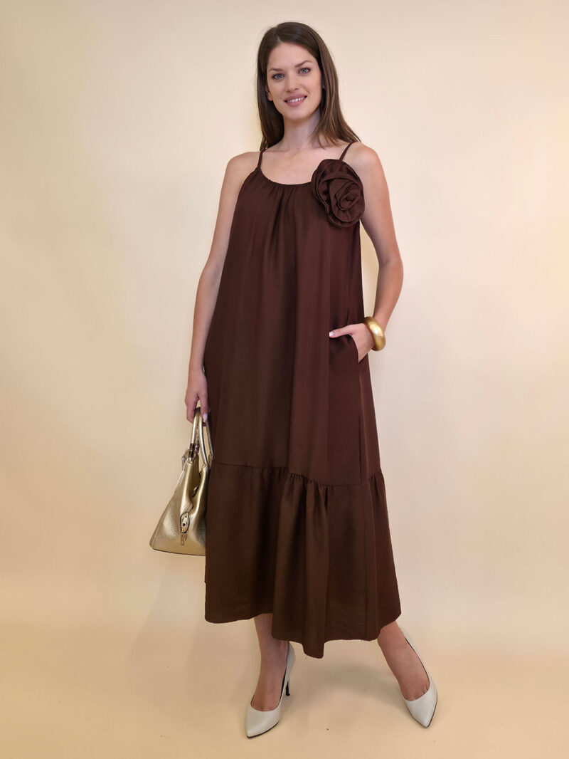 Haljina+broš ruža 48 Amory - viscose UN - brown