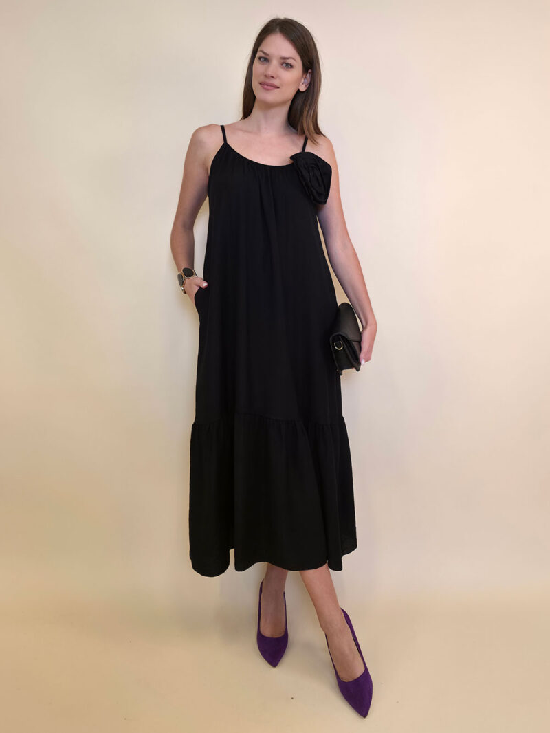 Haljina+broš ruža 48 Amory - viscose UN - black