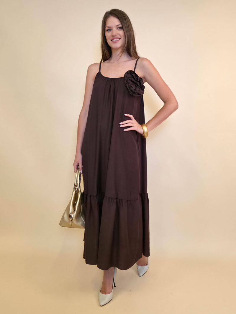 Haljina+broš ruža 48 Amory - viscose UN - d.brown