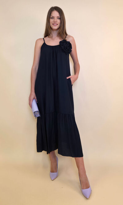 Haljina+broš ruža 48 Amory - viscose UN - navy
