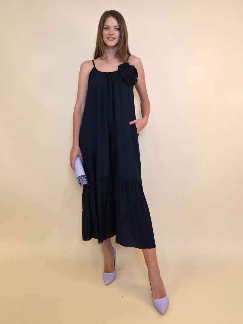 Haljina+broš ruža 48 Amory - viscose UN - navy
